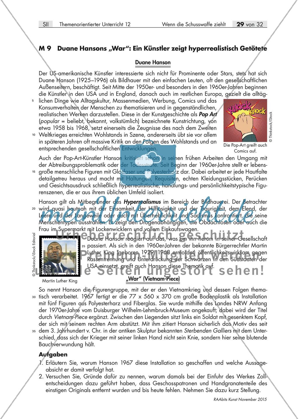 Die Schusswaffe im Kontext Kunst: Duane Hansons