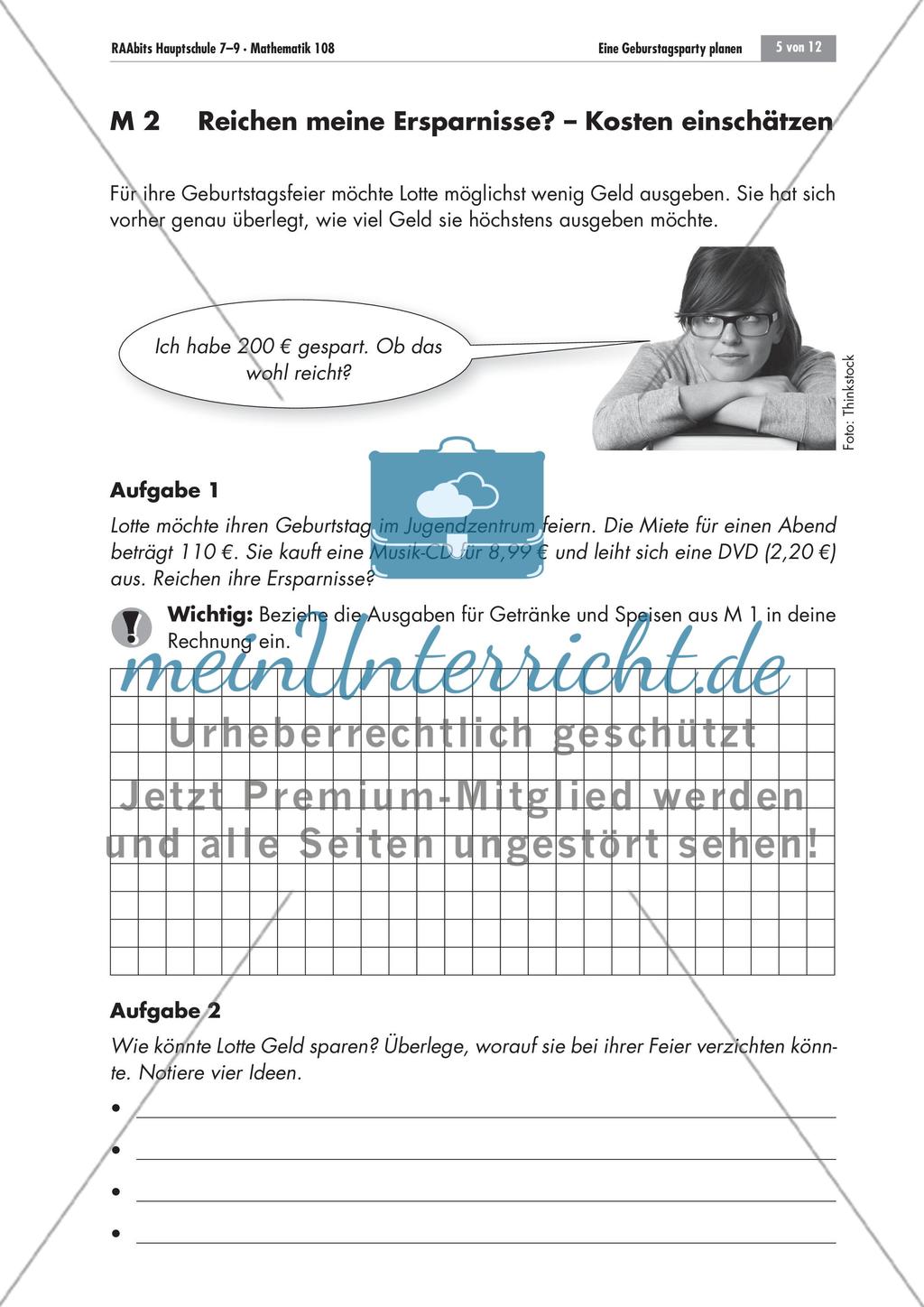Rechenbeispiele aus dem Alltag: Eine Geburtstagsparty planen Preview 5