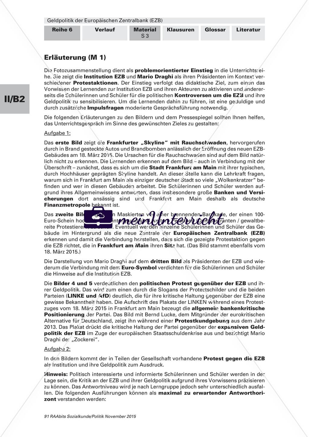Bedeutung der EZB für die Europäische Währungsunion Preview 3