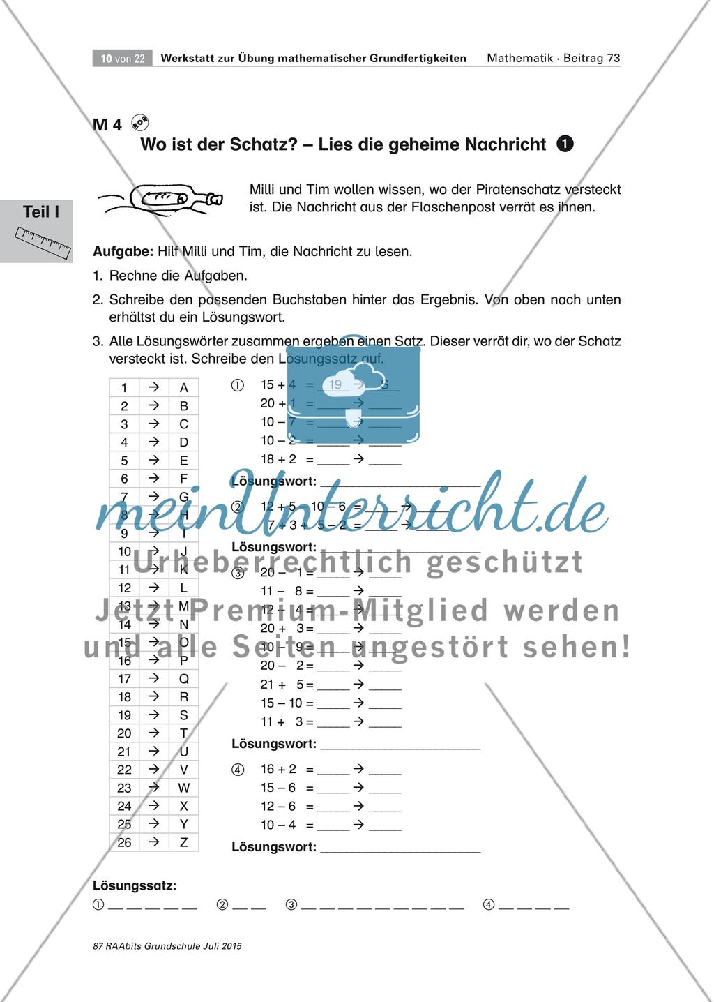 Mathematische Grundfertigkeiten: Piratenwerkstatt Preview 10