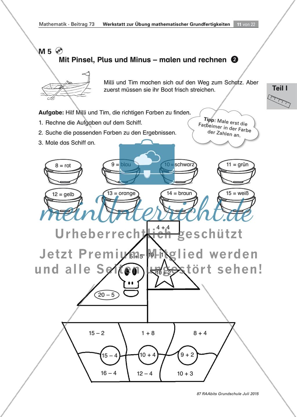 Mathematische Grundfertigkeiten: Piratenwerkstatt Preview 11