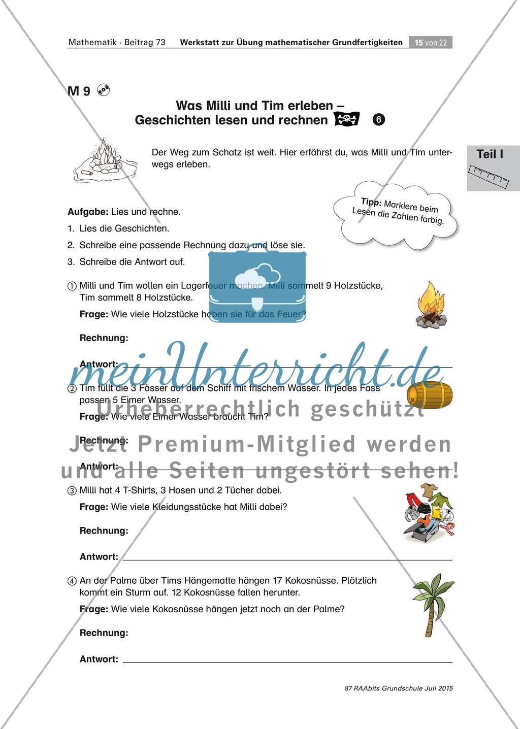 Mathematische Grundfertigkeiten: Piratenwerkstatt Preview 15