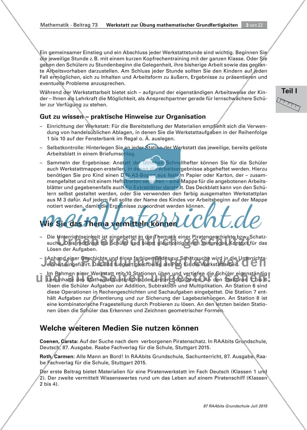 Mathematische Grundfertigkeiten: Piratenwerkstatt Preview 3