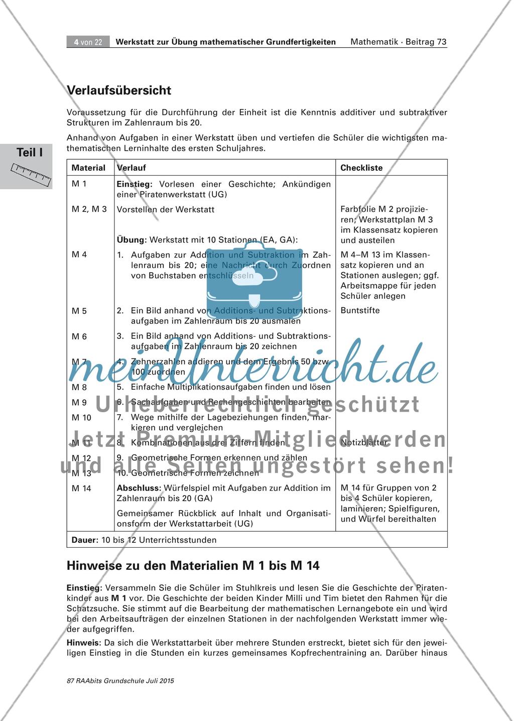 Mathematische Grundfertigkeiten: Piratenwerkstatt Preview 4