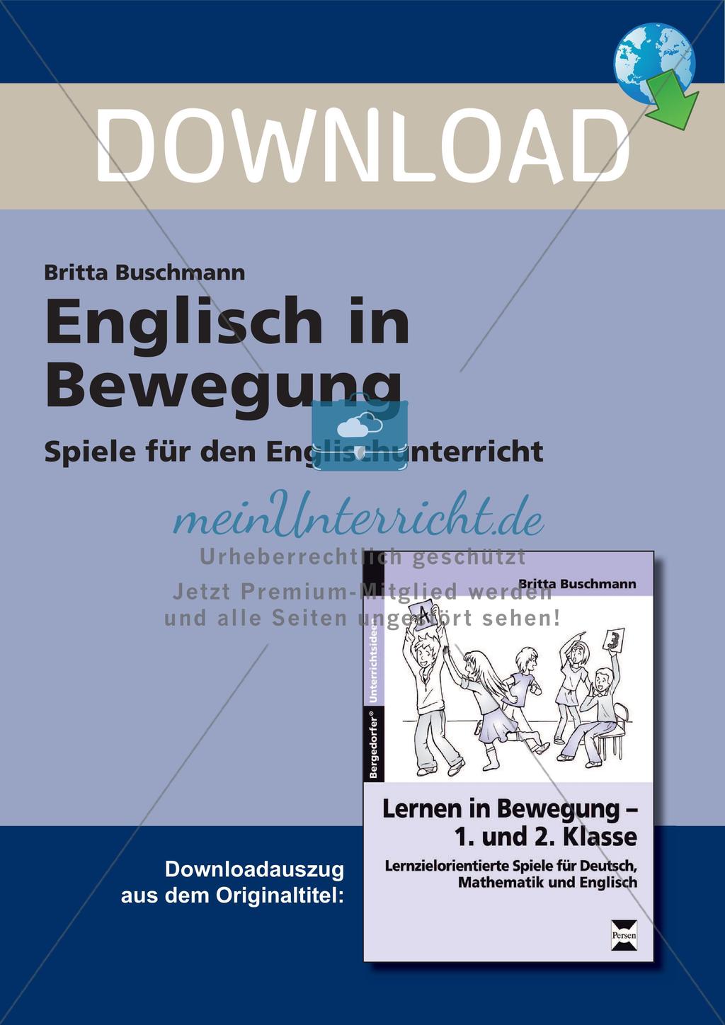 Bewegungsspiele für den Englischunterricht Preview 1