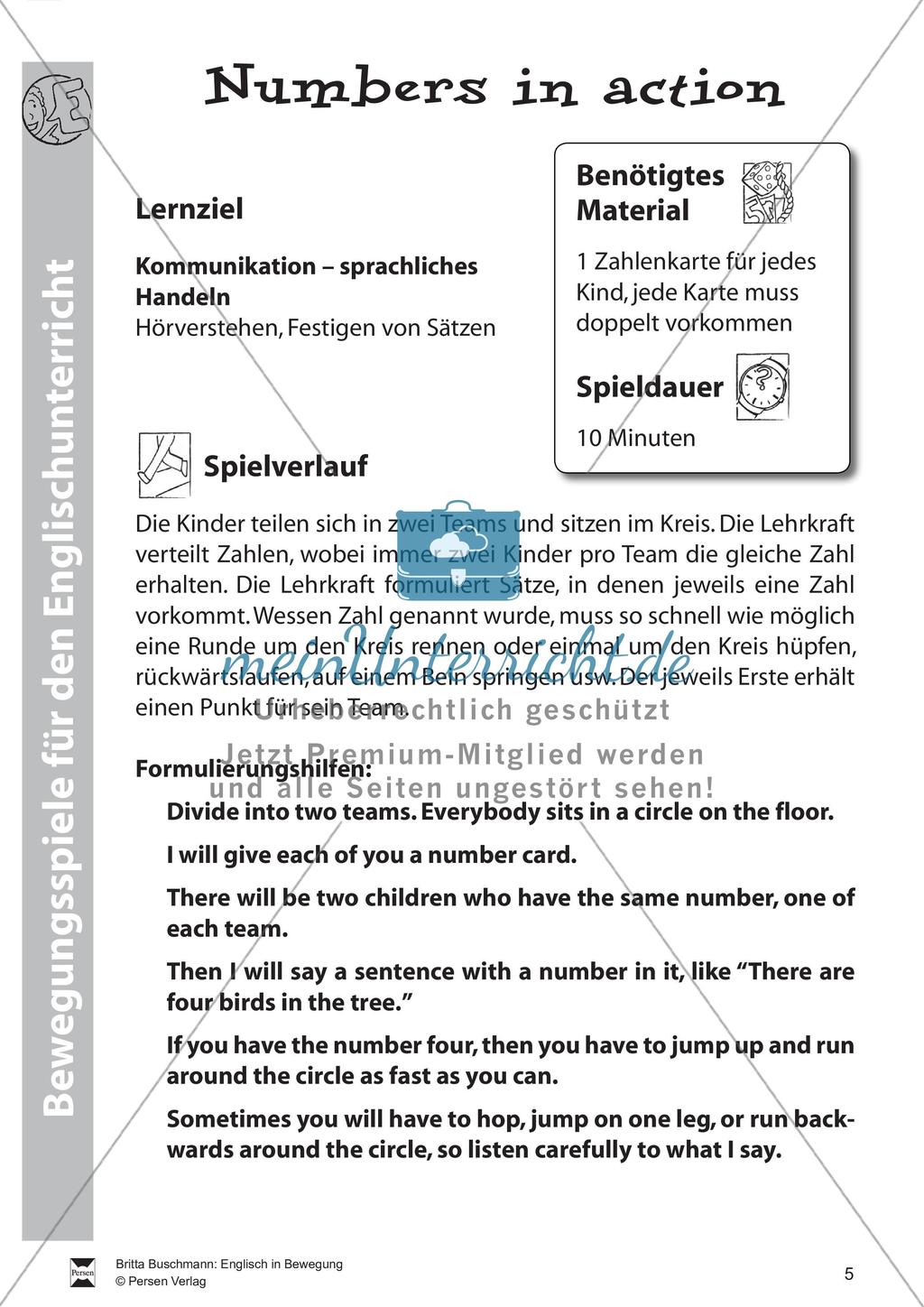 Bewegungsspiele für den Englischunterricht Preview 7