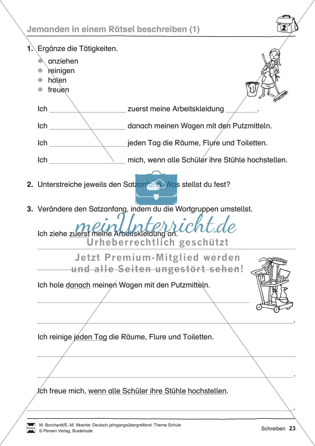 Deutsch jahrgangsübergreifend: Thema Schule Preview 25