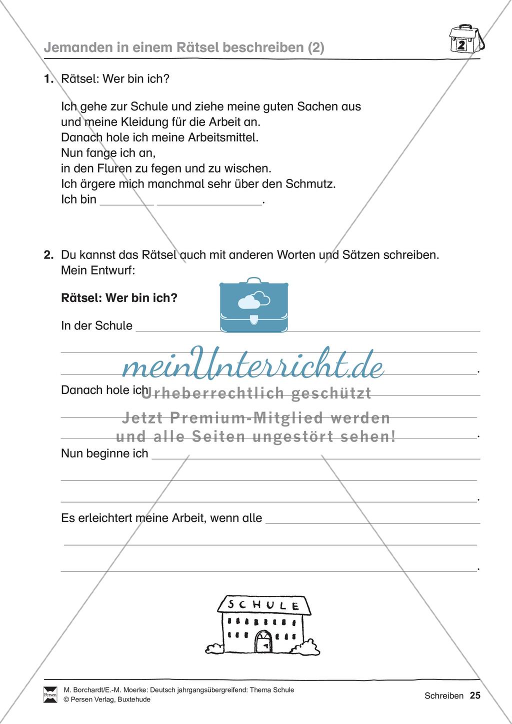 Deutsch jahrgangsübergreifend: Thema Schule Preview 27