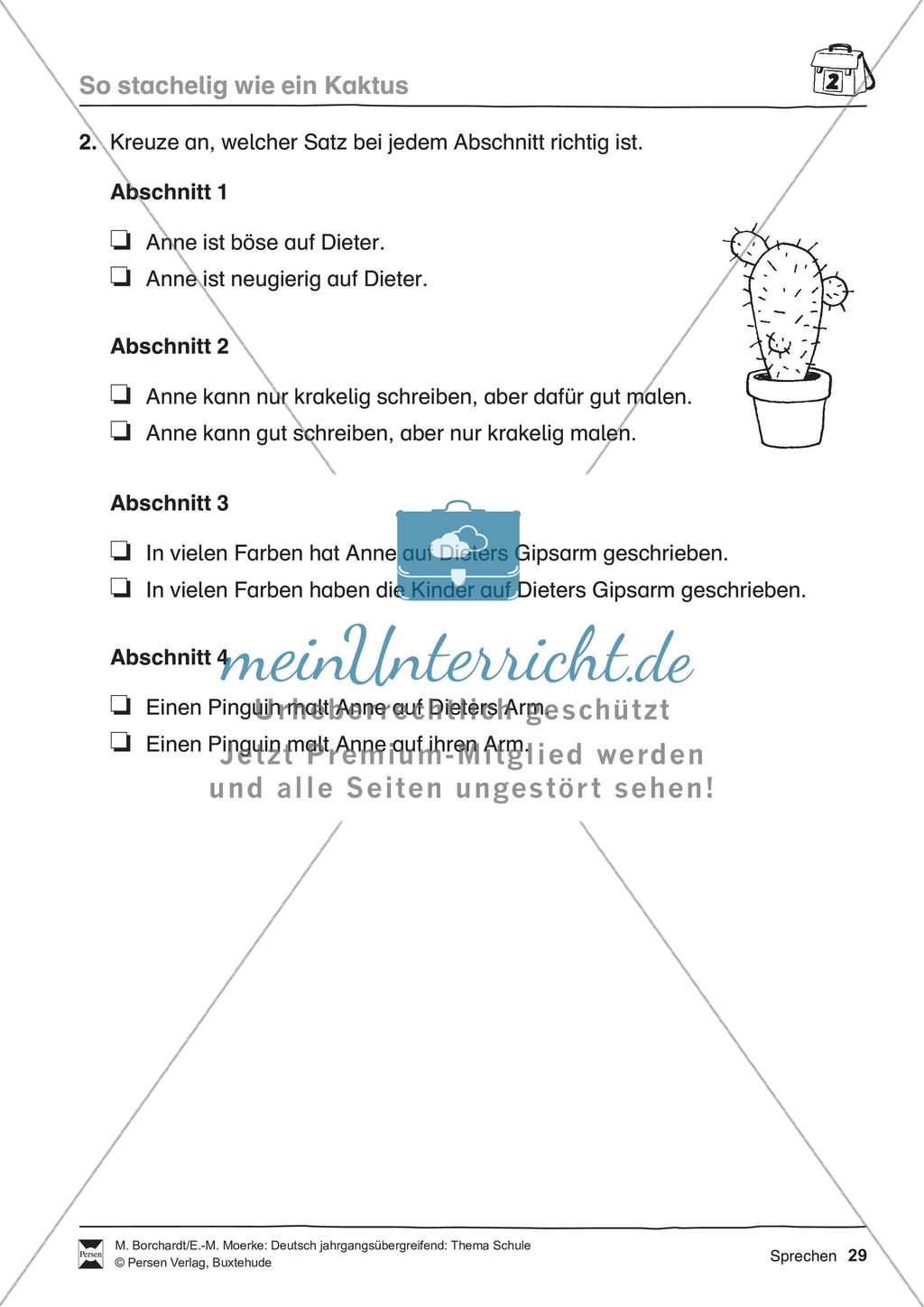 Deutsch jahrgangsübergreifend: Thema Schule Preview 31