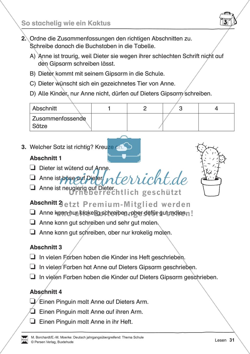 Deutsch jahrgangsübergreifend: Thema Schule Preview 33