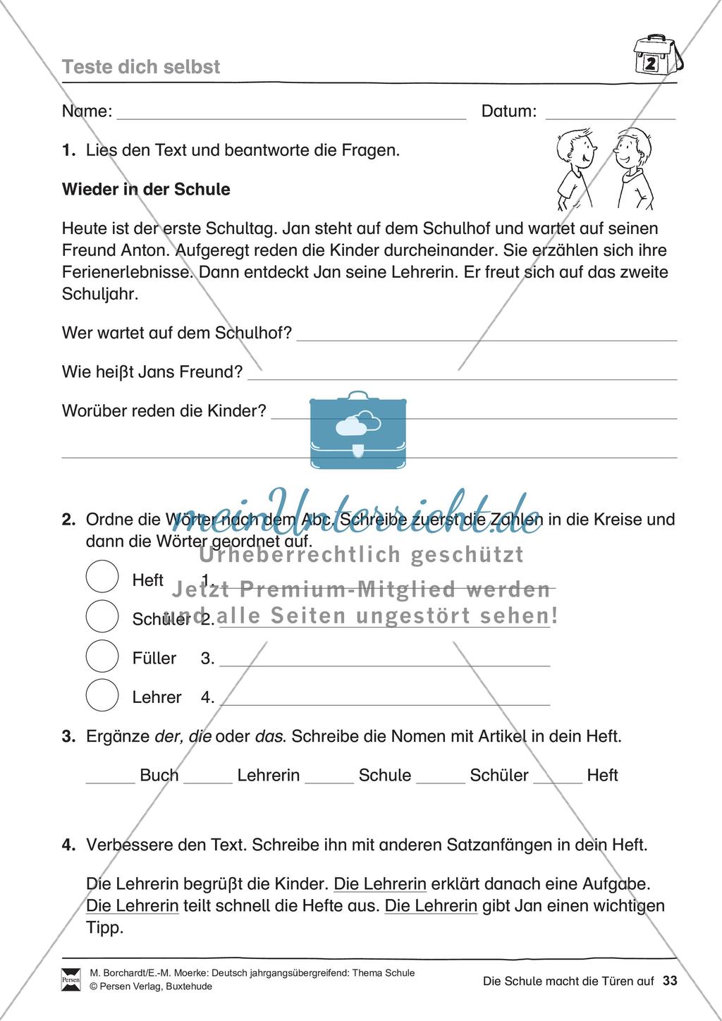 Deutsch jahrgangsübergreifend: Thema Schule Preview 35