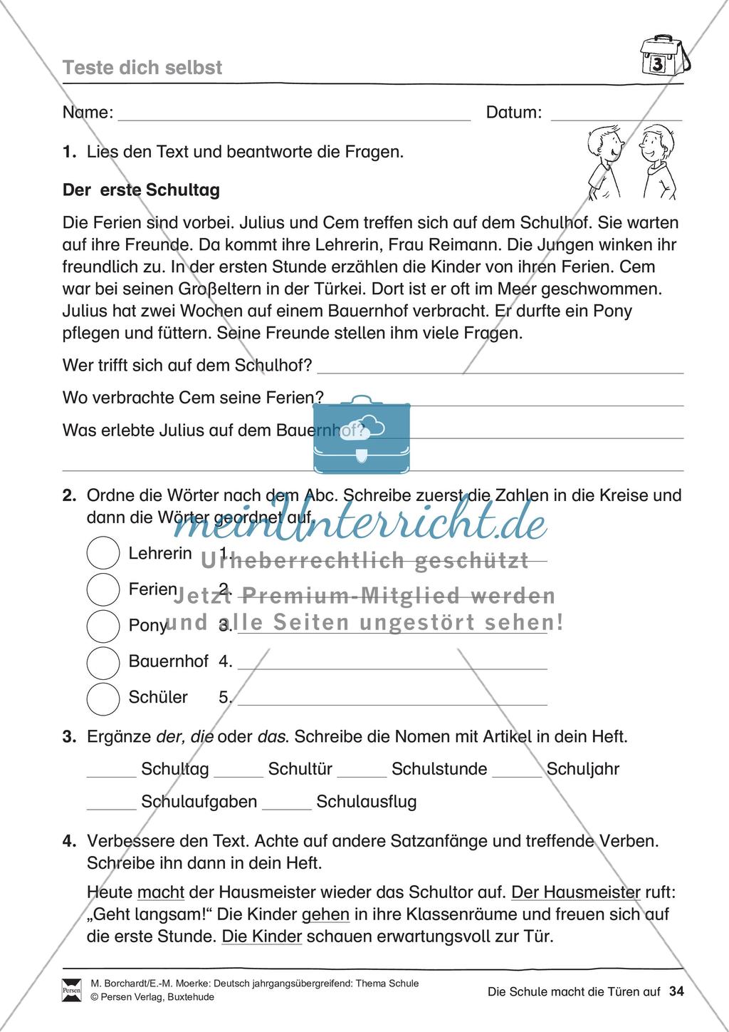 Deutsch jahrgangsübergreifend: Thema Schule Preview 36