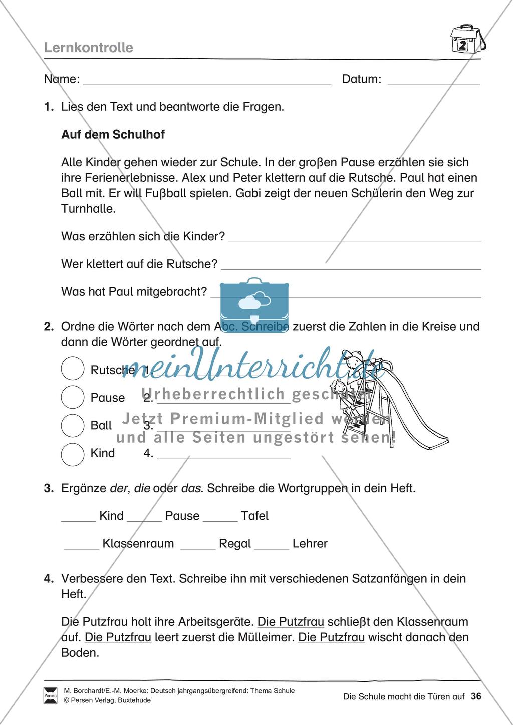 Deutsch jahrgangsübergreifend: Thema Schule Preview 38