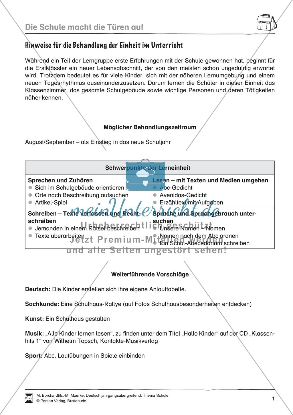 Deutsch jahrgangsübergreifend: Thema Schule Preview 3