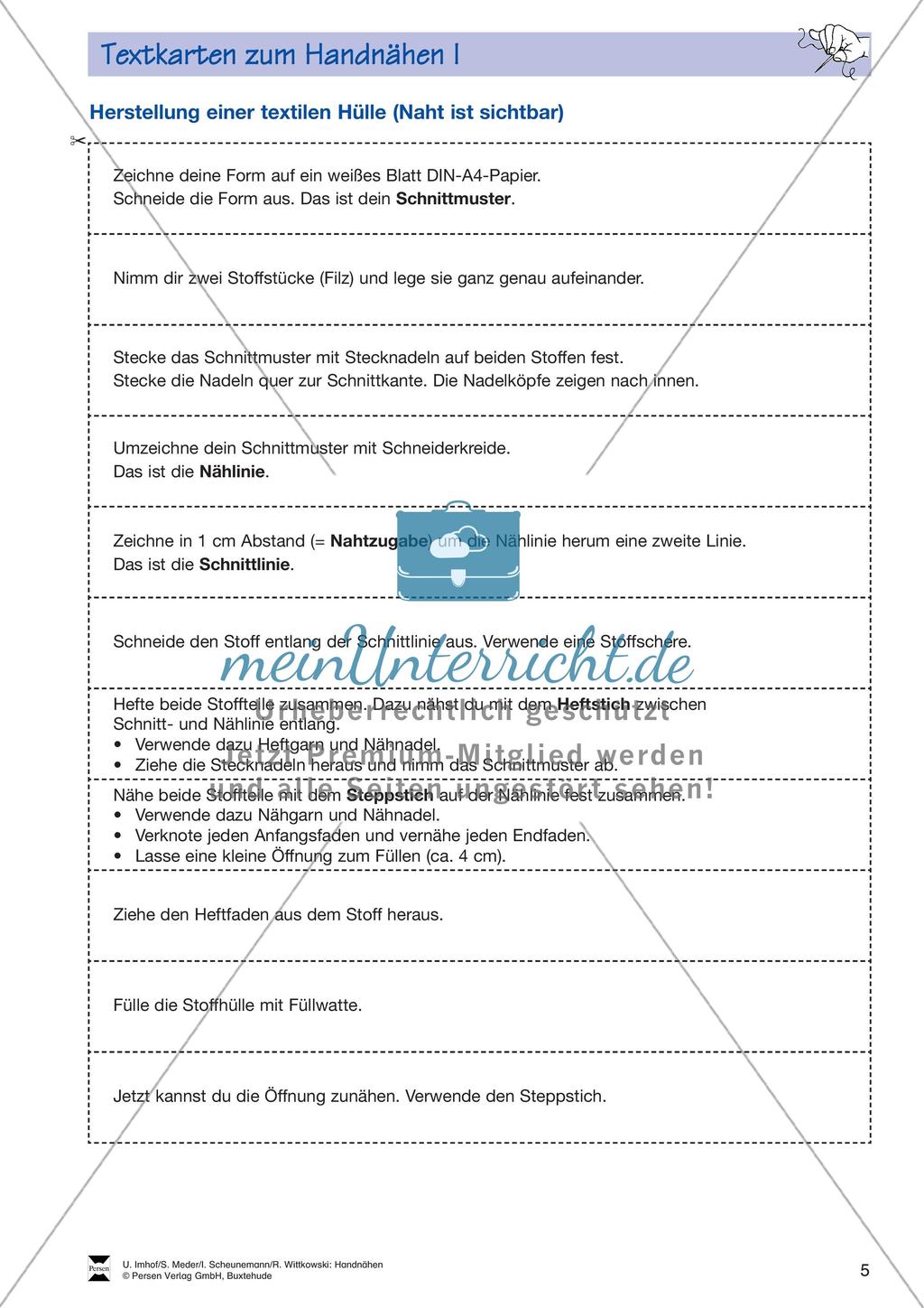 Textiles Gestalten: Handnähen Preview 7