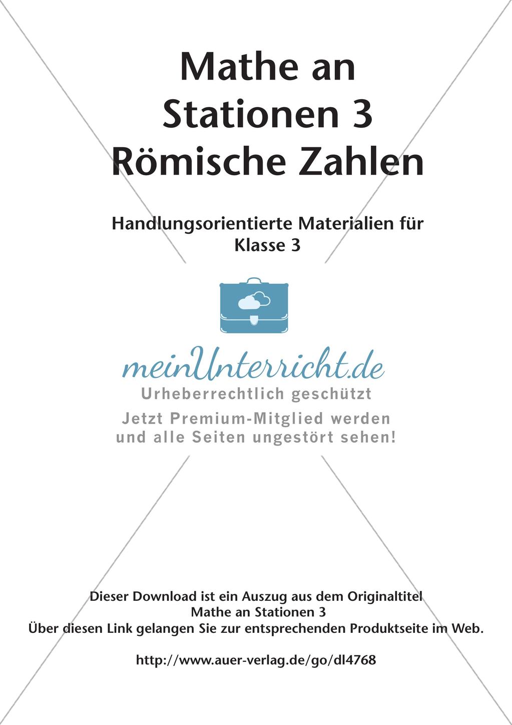 Mathe an Stationen: Römische Zahlen Preview 2
