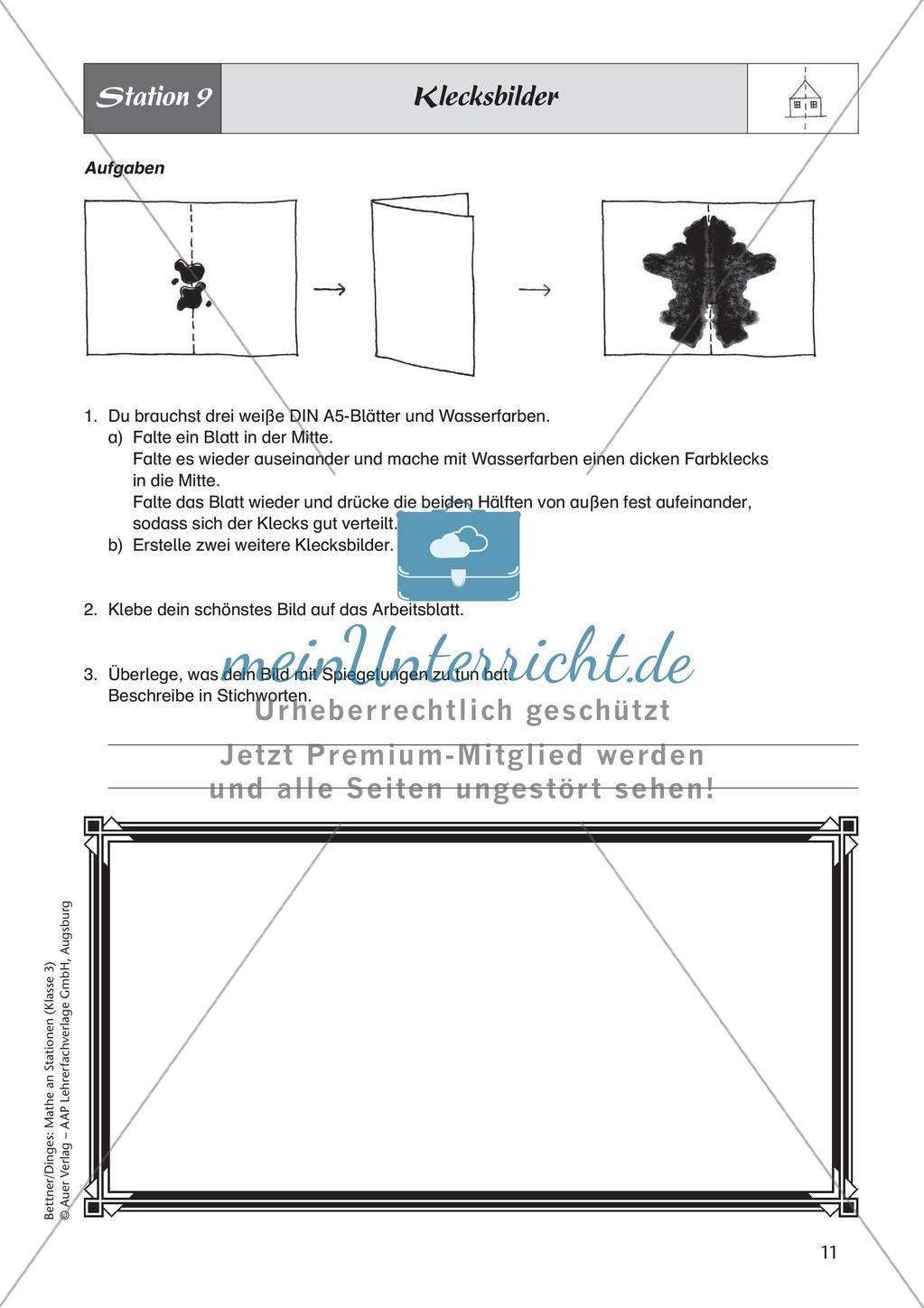 Mathe an Stationen: Achsensymmetrie Preview 13
