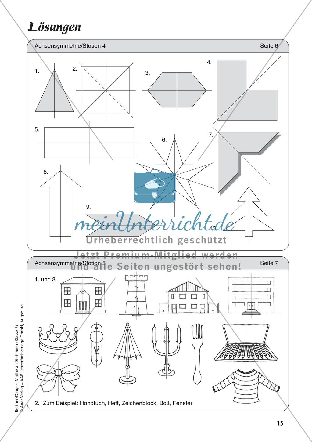 Mathe an Stationen: Achsensymmetrie Preview 17
