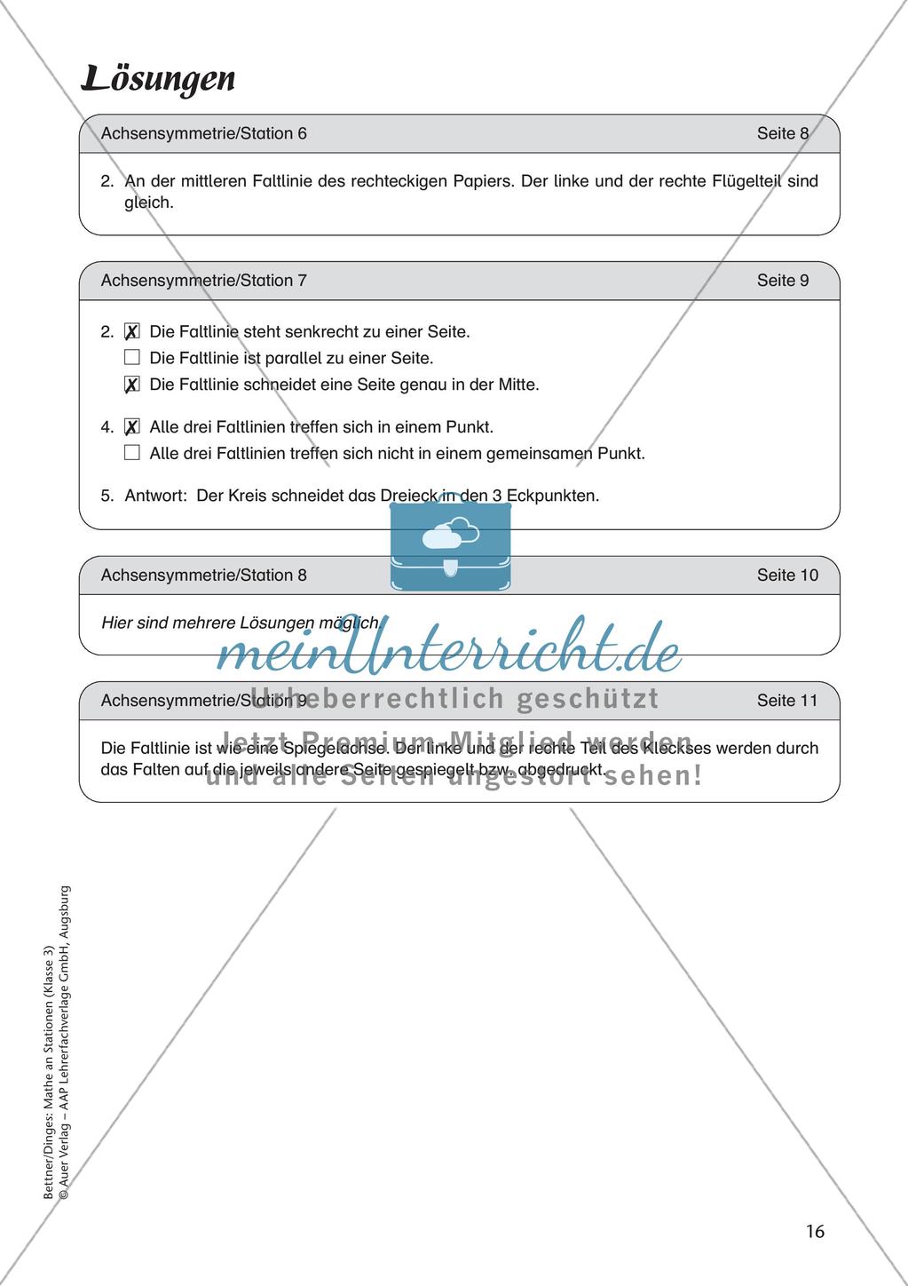 Mathe an Stationen: Achsensymmetrie Preview 18