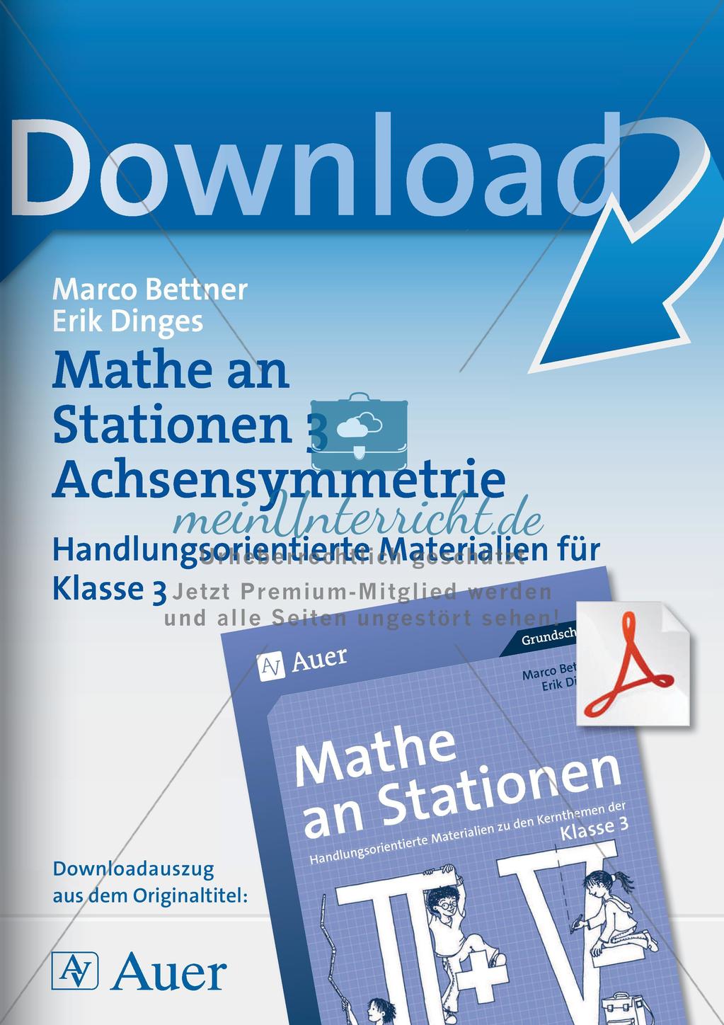 Mathe an Stationen: Achsensymmetrie Preview 1