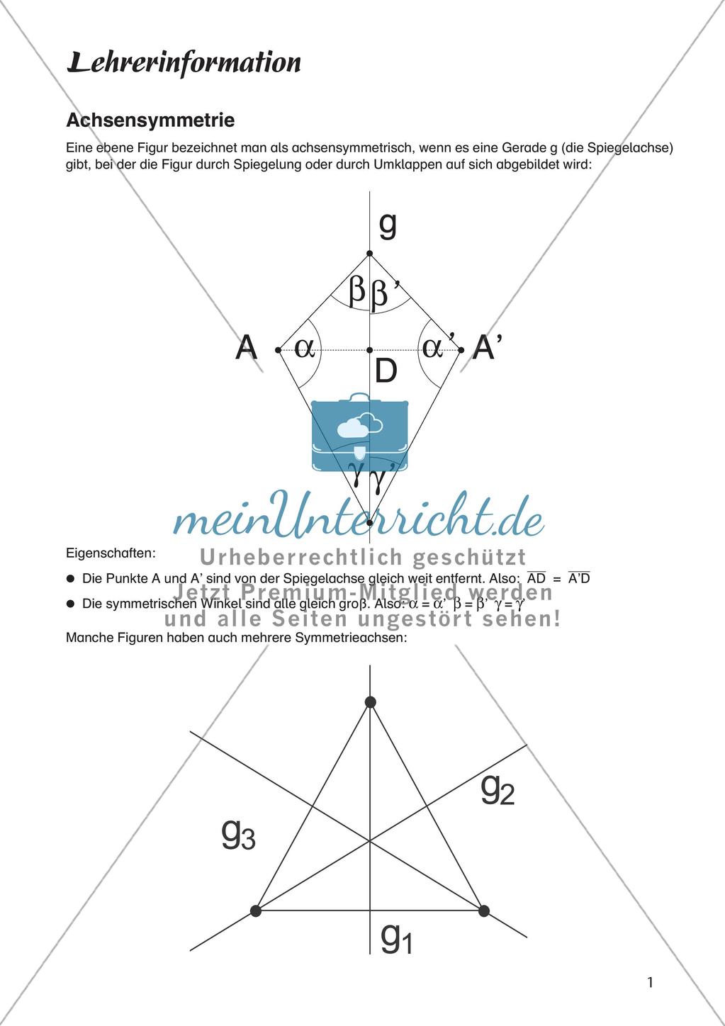Mathe an Stationen: Achsensymmetrie Preview 3