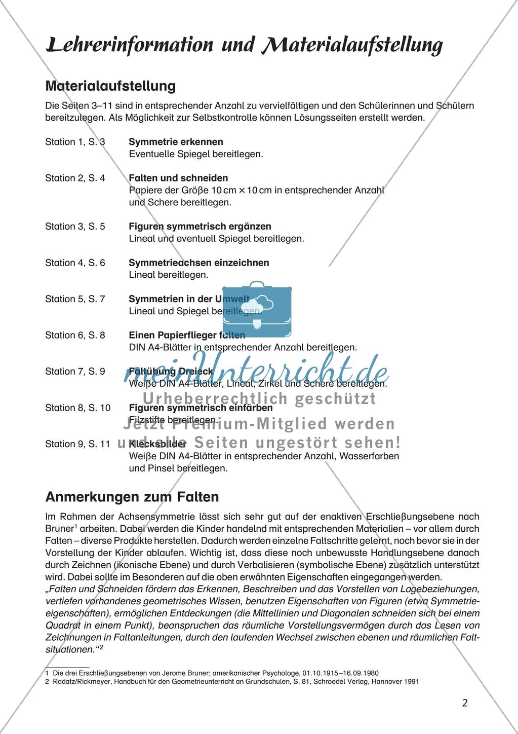 Mathe an Stationen: Achsensymmetrie Preview 4