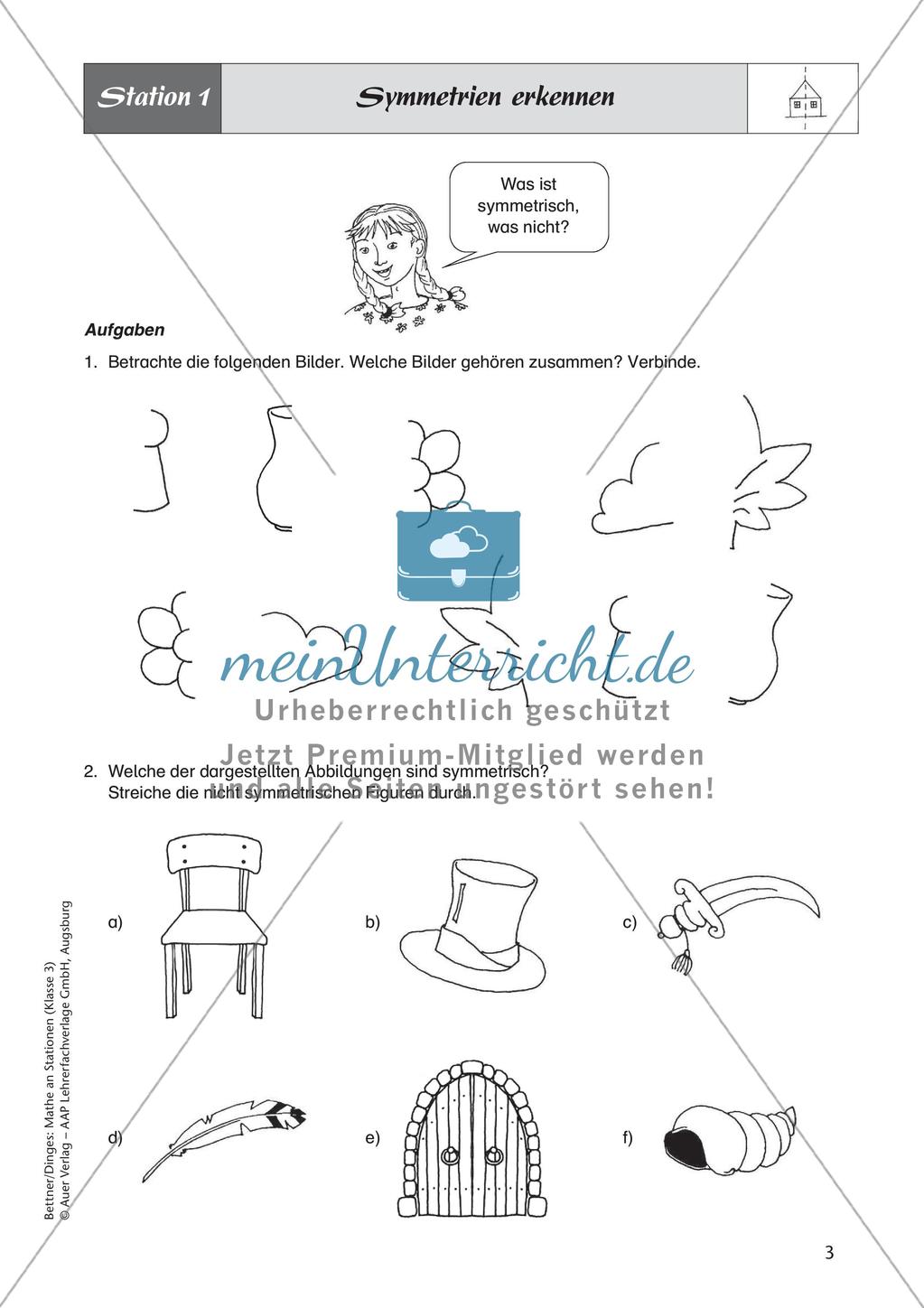 Mathe an Stationen: Achsensymmetrie Preview 5