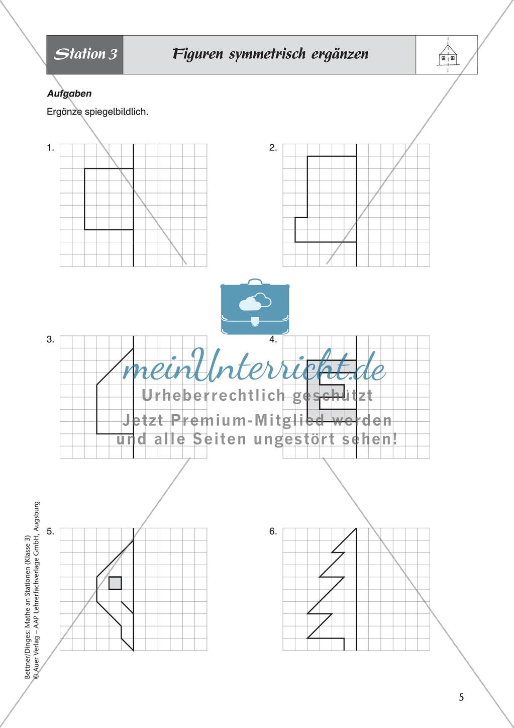 Mathe an Stationen: Achsensymmetrie Preview 7