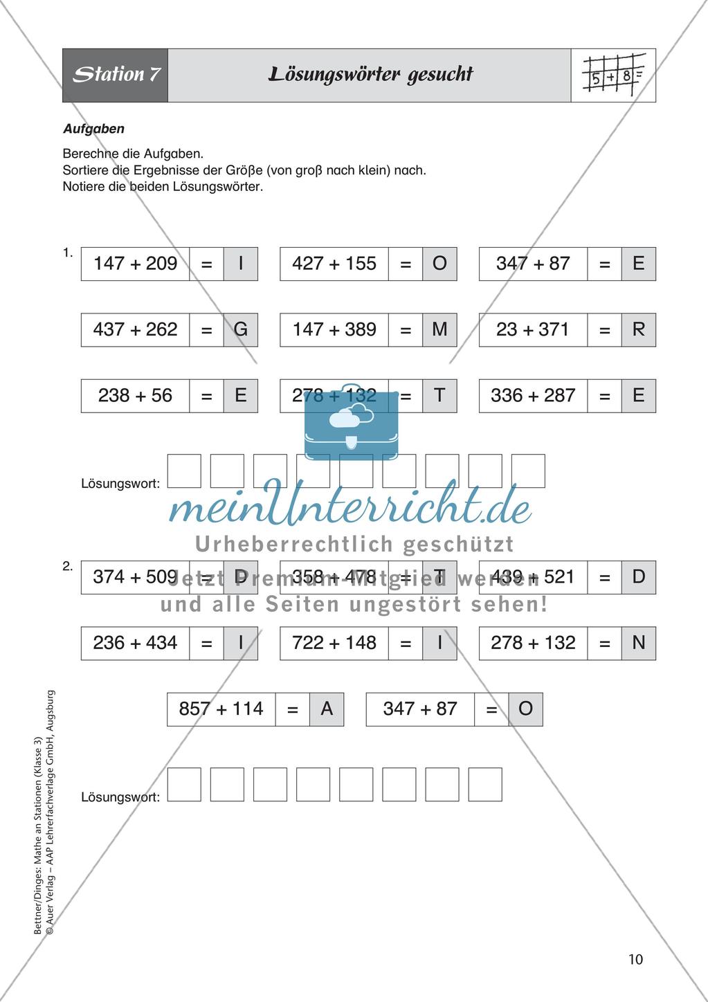 Mathe an Stationen: Addition Preview 12