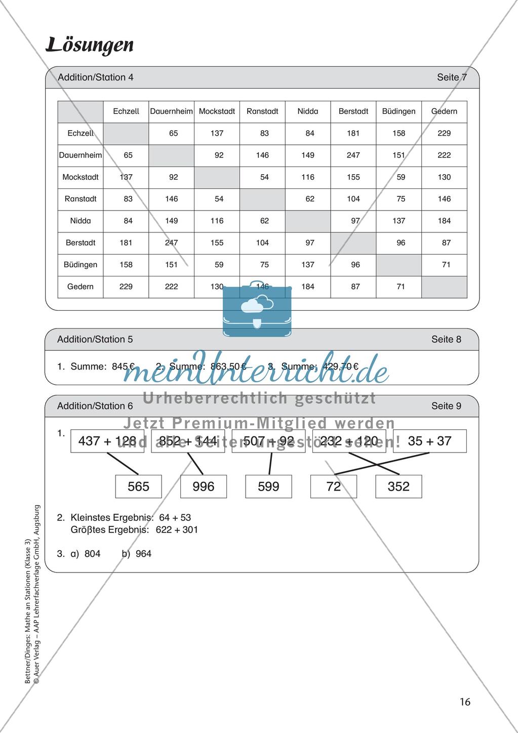 Mathe an Stationen: Addition Preview 18