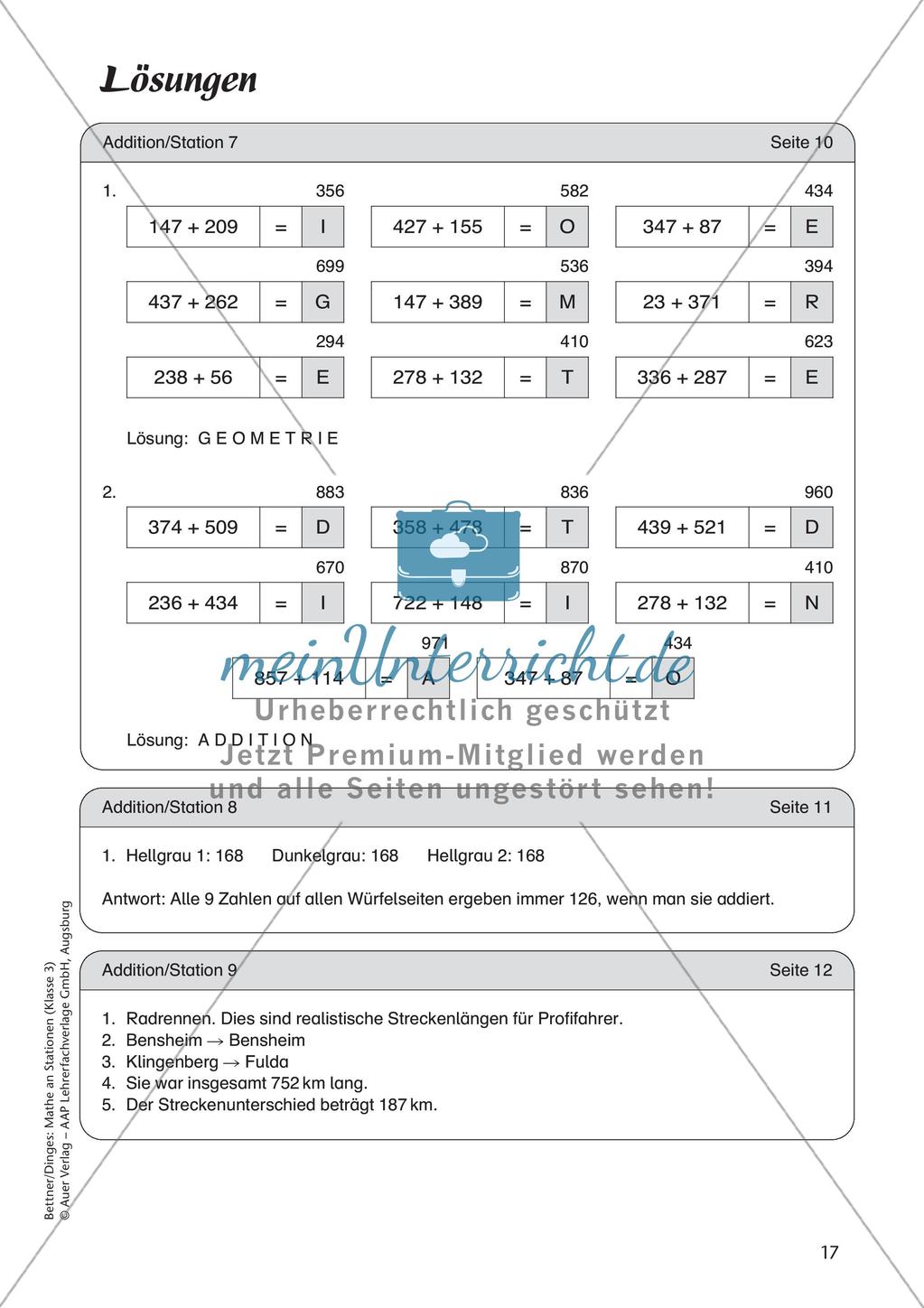 Mathe an Stationen: Addition Preview 19