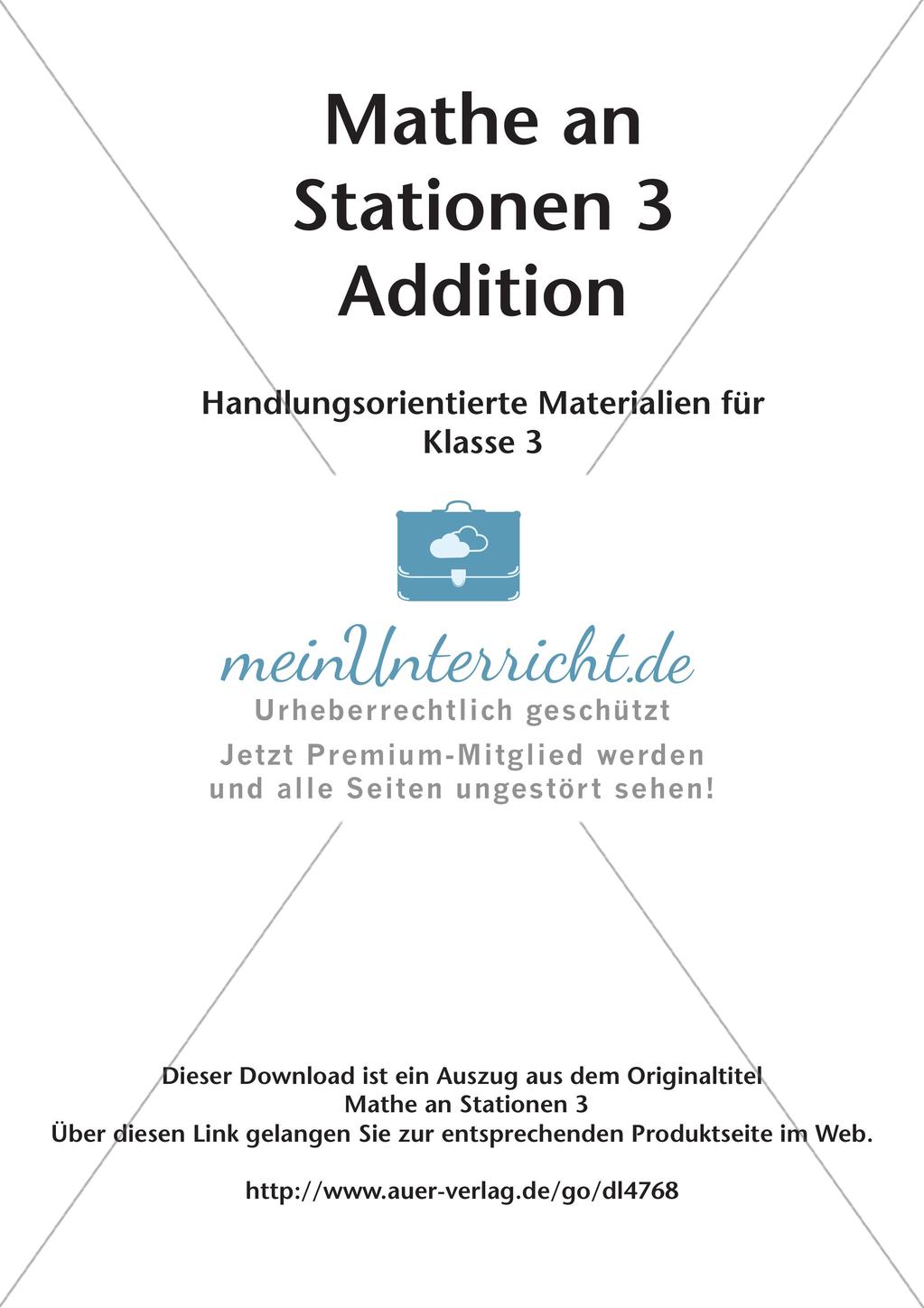 Mathe an Stationen: Addition Preview 2