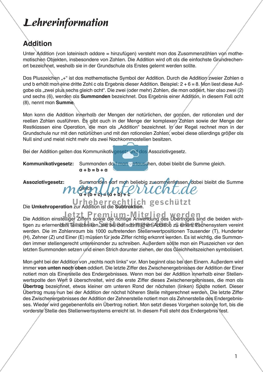 Mathe an Stationen: Addition Preview 3