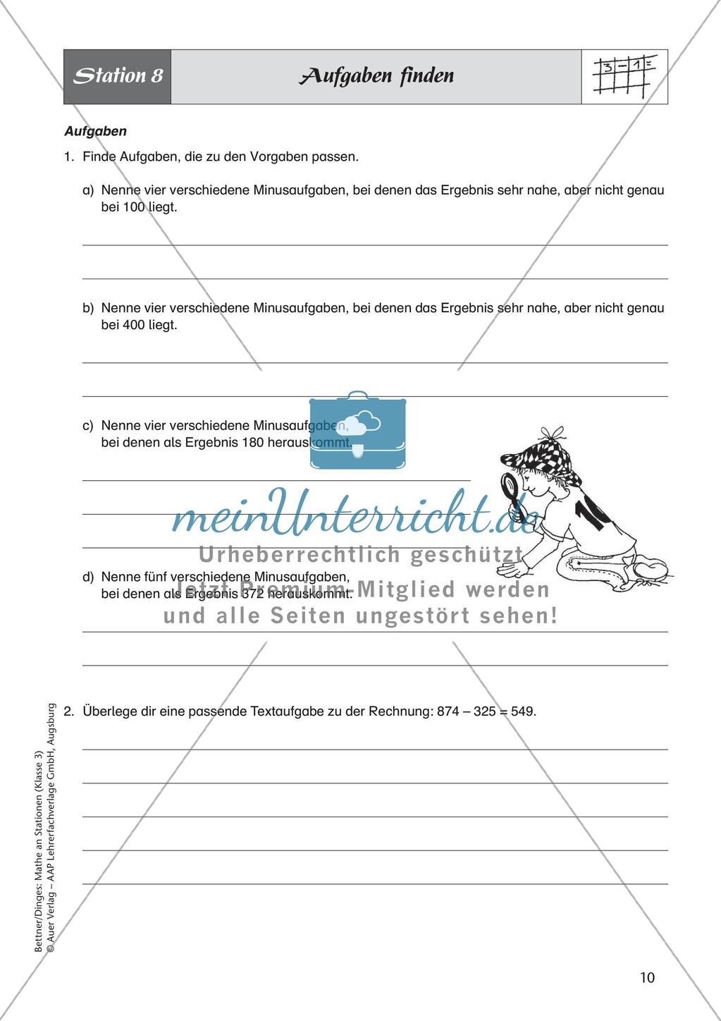 Mathe an Stationen: Subtraktion Preview 12