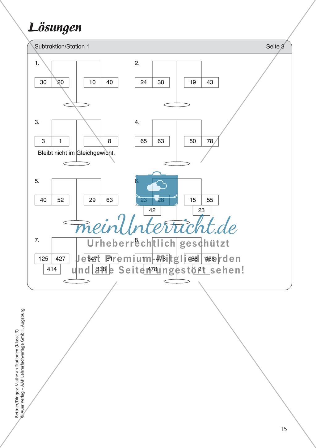 Mathe an Stationen: Subtraktion Preview 17