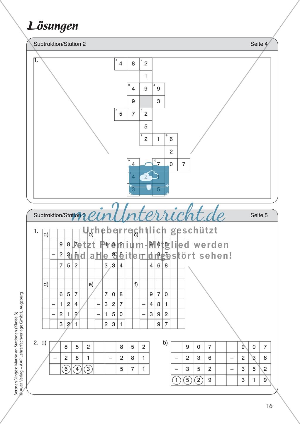 Mathe an Stationen: Subtraktion Preview 18