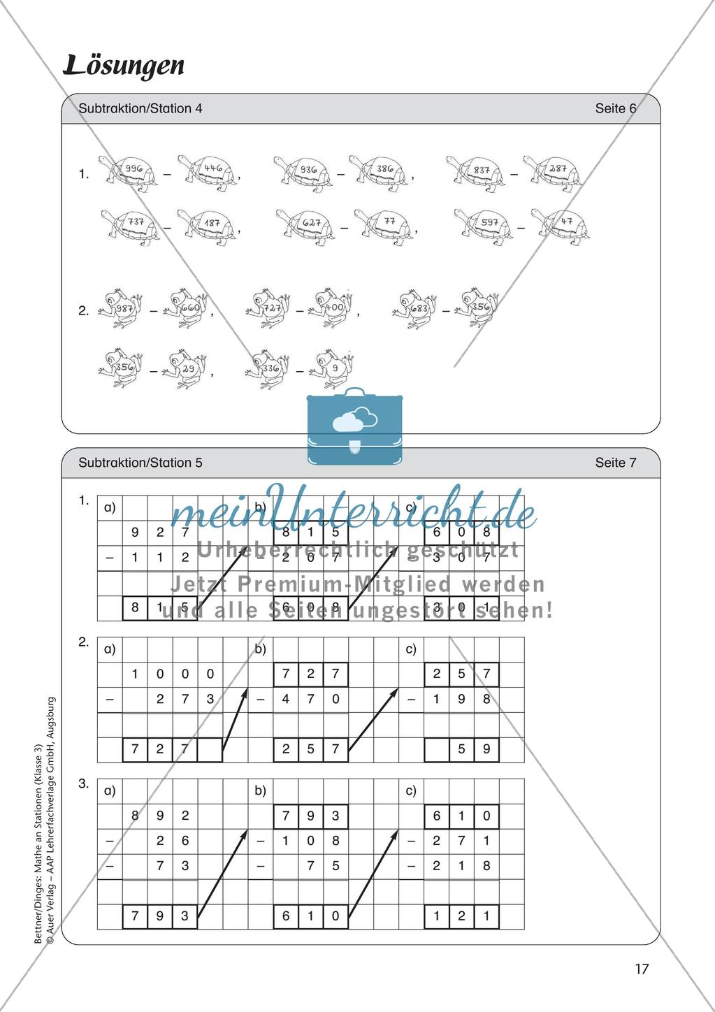Mathe an Stationen: Subtraktion Preview 19