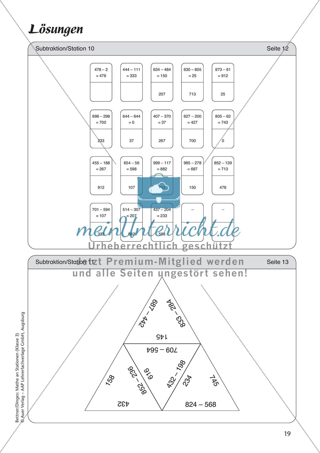 Mathe an Stationen: Subtraktion Preview 21