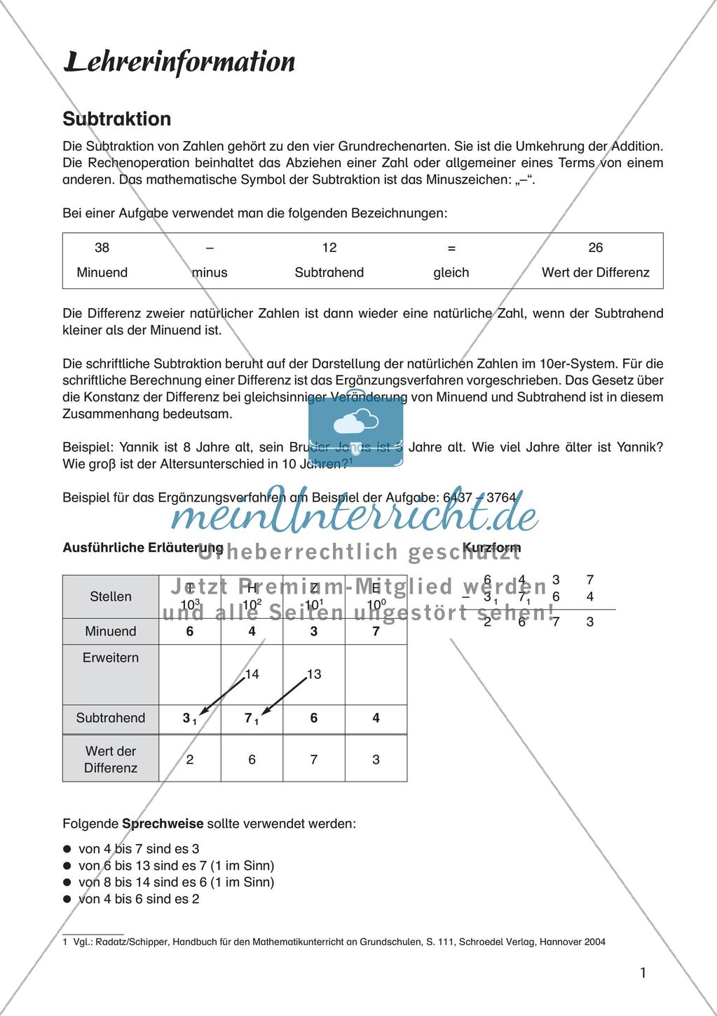 Mathe an Stationen: Subtraktion Preview 3