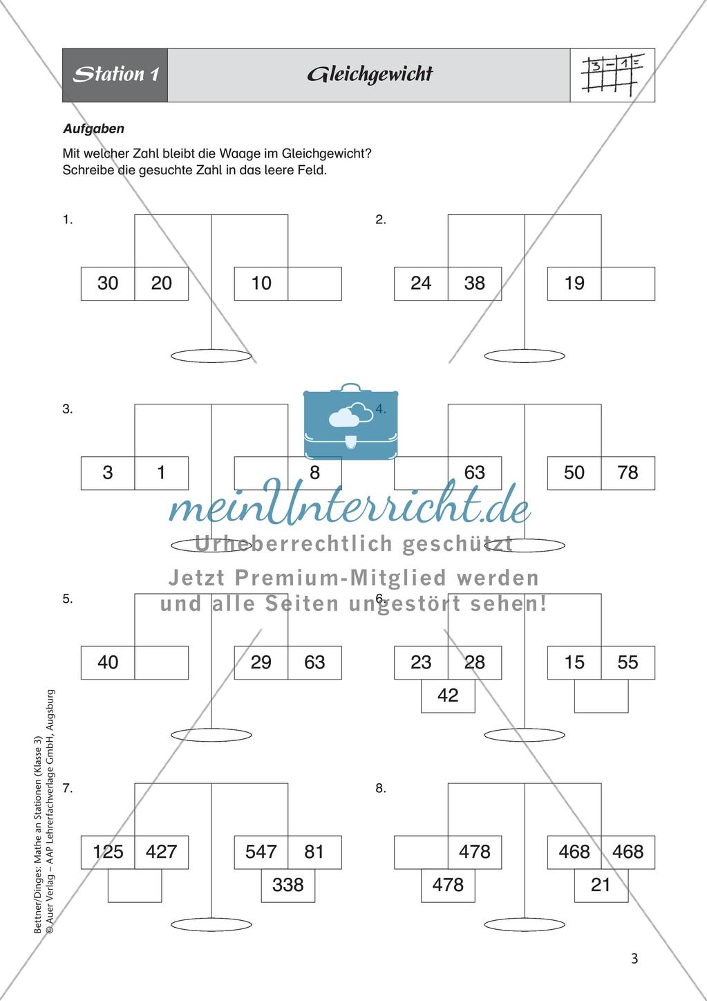 Mathe an Stationen: Subtraktion Preview 5