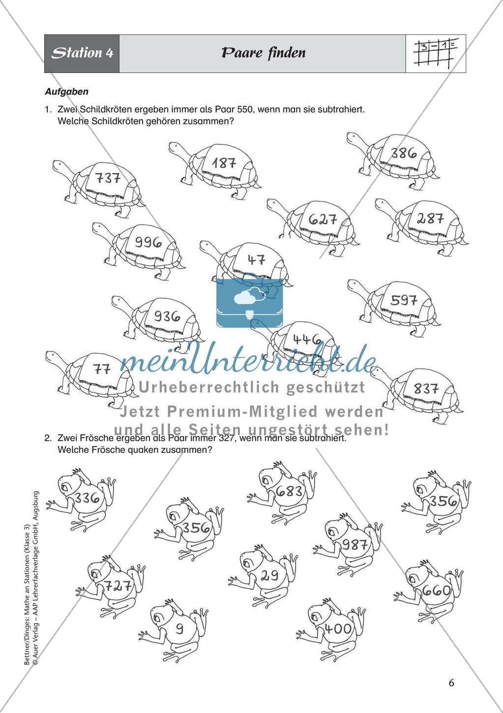 Mathe an Stationen: Subtraktion Preview 8