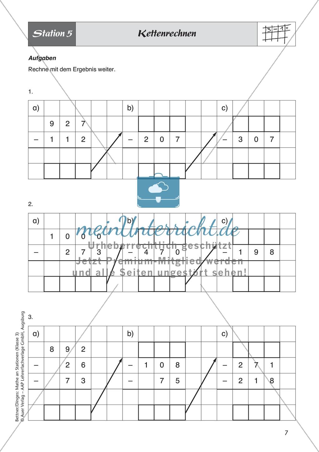 Mathe an Stationen: Subtraktion Preview 9