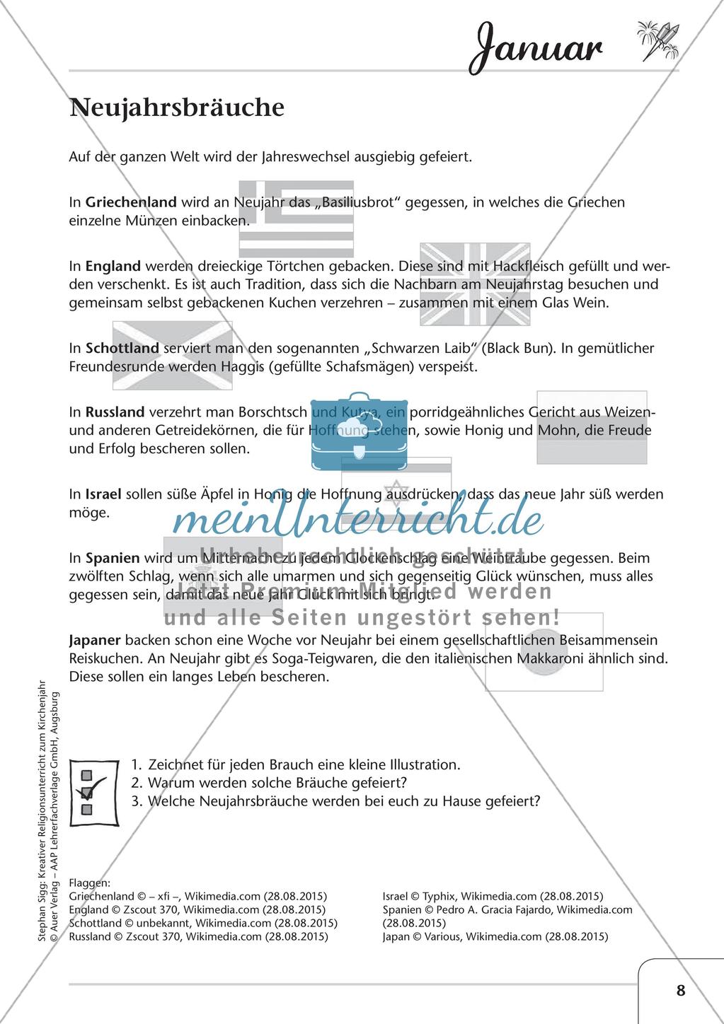 Das Kirchenjahr: Unterrichtsideen zum Januar Preview 10