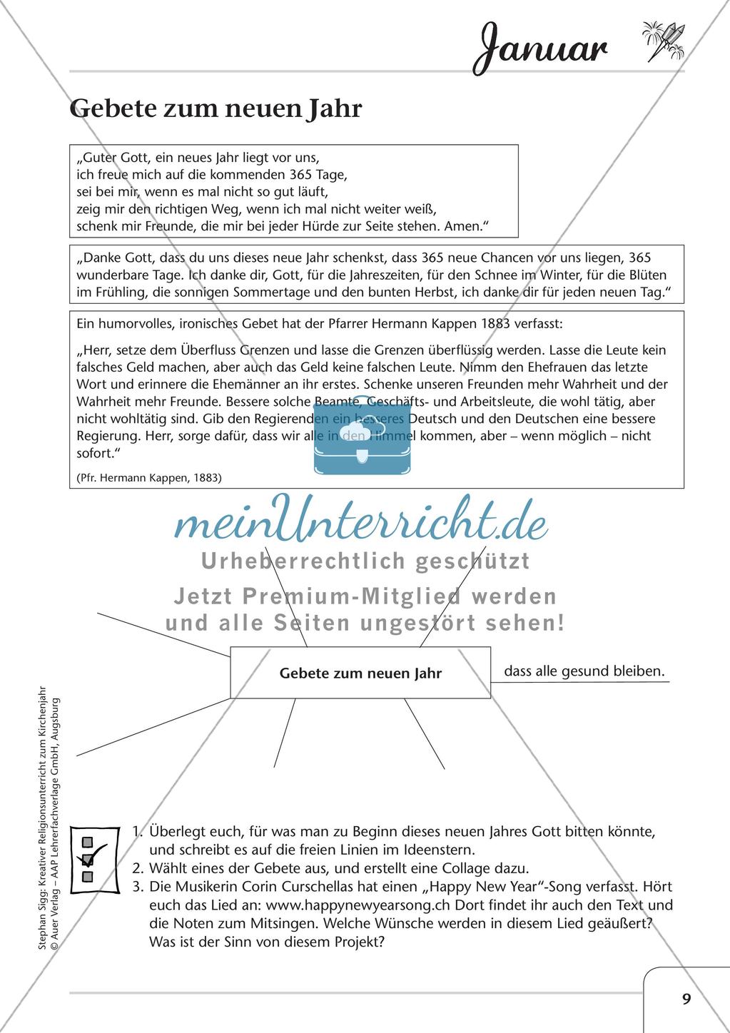 Das Kirchenjahr: Unterrichtsideen zum Januar Preview 11