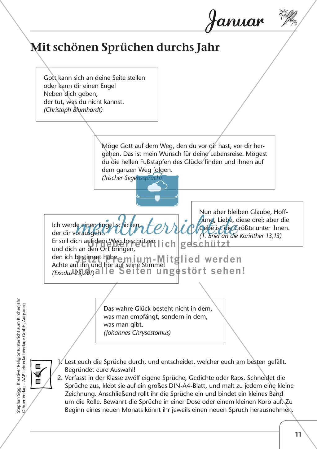 Das Kirchenjahr: Unterrichtsideen zum Januar Preview 13