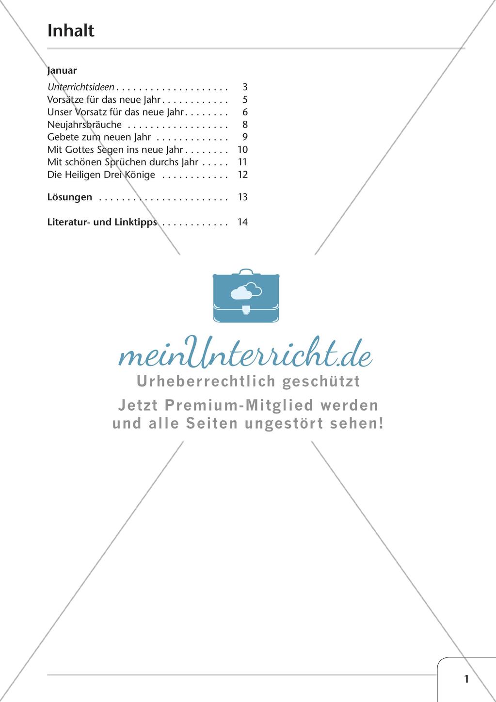 Das Kirchenjahr: Unterrichtsideen zum Januar Preview 3