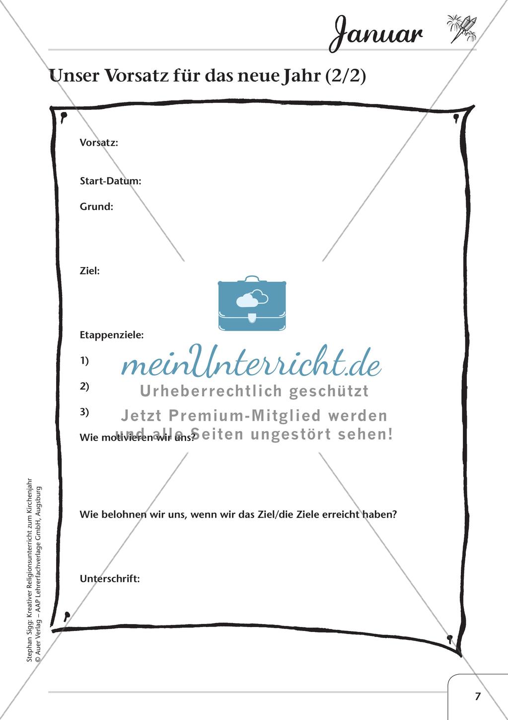 Das Kirchenjahr: Unterrichtsideen zum Januar Preview 9