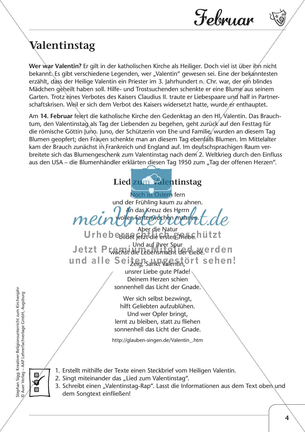 Das Kirchenjahr: Unterrichtsideen zum Februar Preview 6