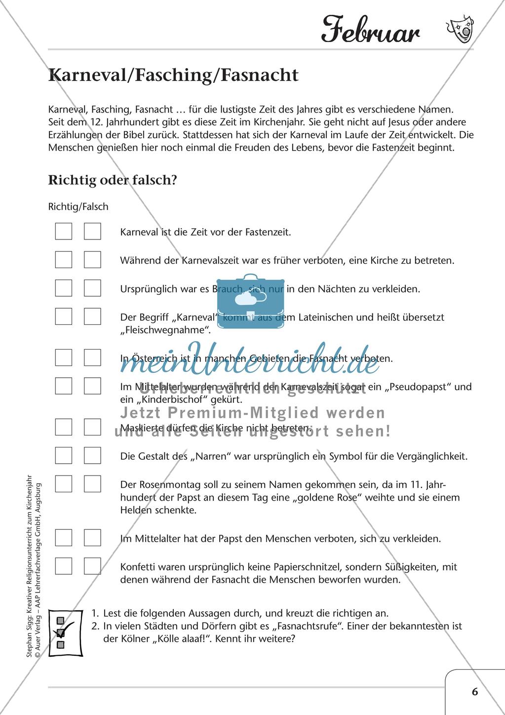 Das Kirchenjahr: Unterrichtsideen zum Februar Preview 8