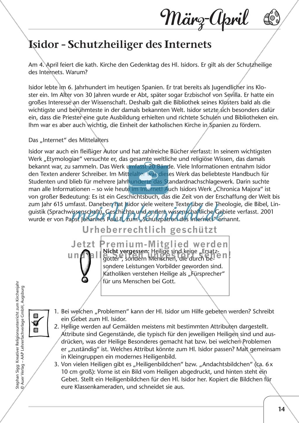 Das Kirchenjahr: Unterrichtsideen zu März bis April Preview 16